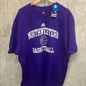 Adidas Purple Northwestern Basketball Short Sleeve T Shirt Juice 22 XL